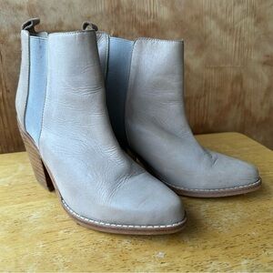 Sol Sana Tan Pointed Toe Chelsea Heeled Ankle Boots